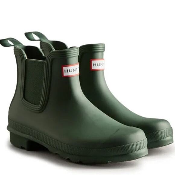 Hunter Women's Original Chelsea Rain Boots Green Size 8 - Picture 1 of 9